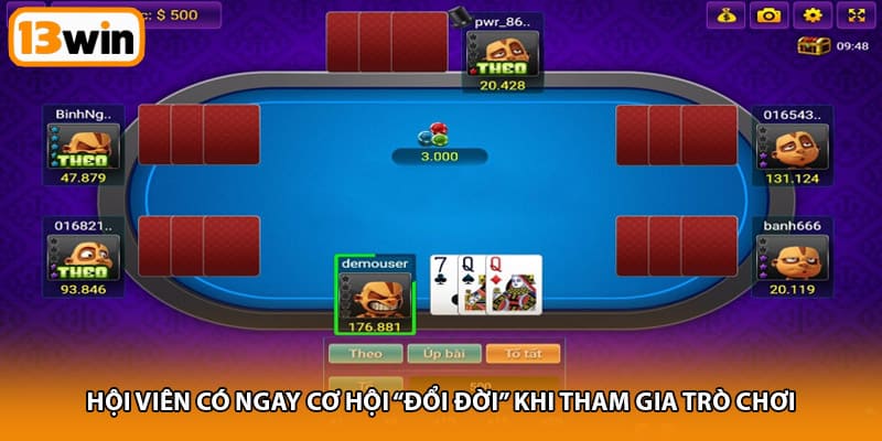 Hội viên có ngay cơ hội “đổi đời” khi tham gia trò chơi